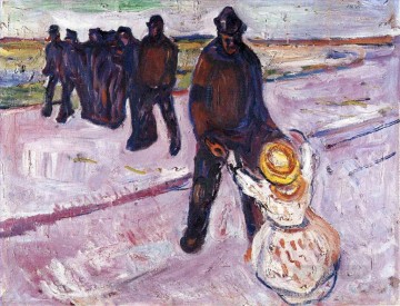 有名な要約 Painting - 労働者と子供 1908 年 エドヴァルド ムンク 表現主義
